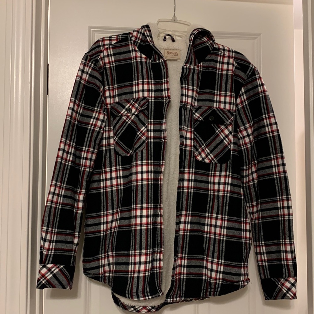 Boston Traders Women’s Medium Hooded Flannel Shacket